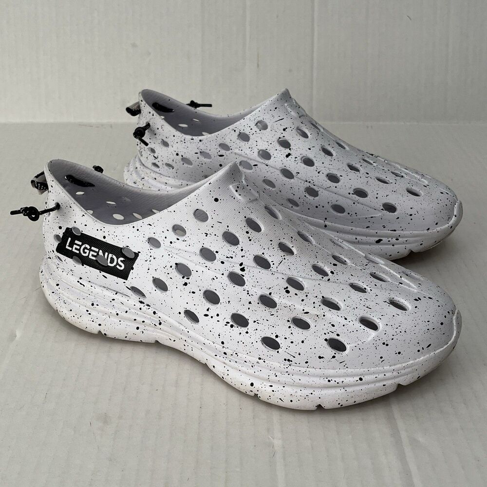KANE x Legends Revive 2 Recovery Shoes White Black Splatter Foam Clogs M11/W13